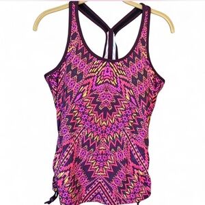 Athleta Pink and Purple Patterned Tank Top